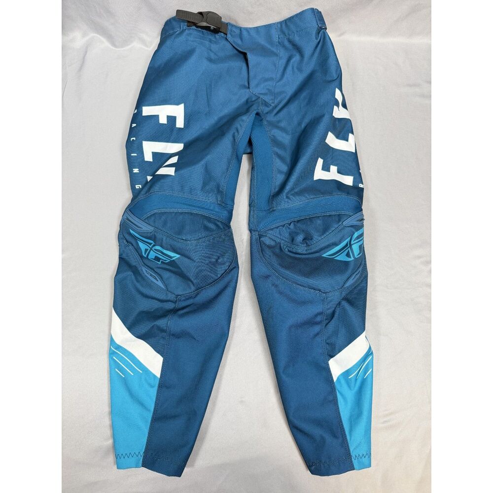 Fly Racing F-16 Youth Motocross Pants Size 24 Teal Blue Dirt Bike Riding Gear